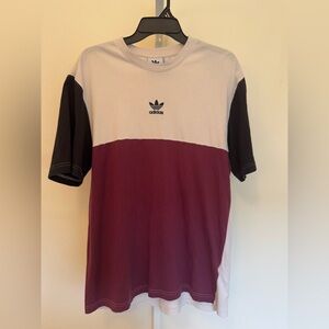 Burgundy and White Adidas Originals t-shirt - Men - Size M